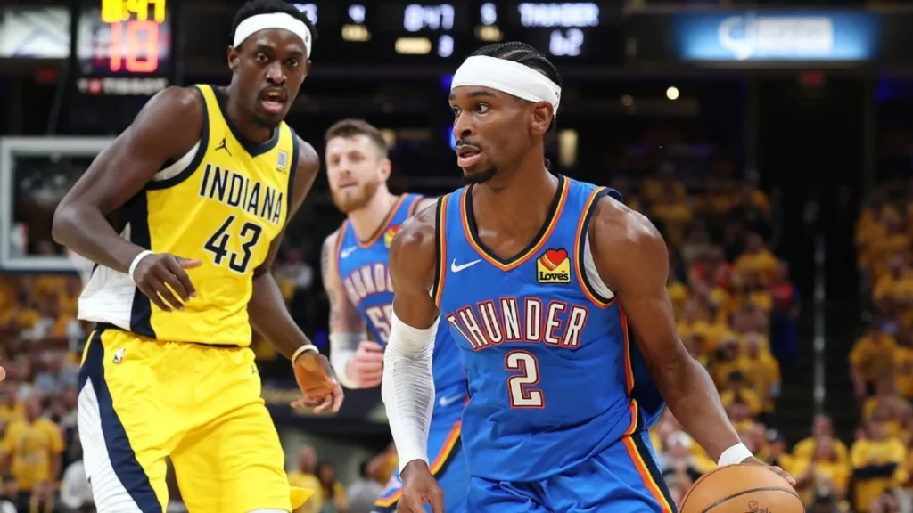 Shai Gilgeous Alexander maarufu kama SGA, katika mchezo wa usiku wa kuamkia leo Indiana. Thunders wanasawazisha matokeo ya fainali kuwa 2-2.
